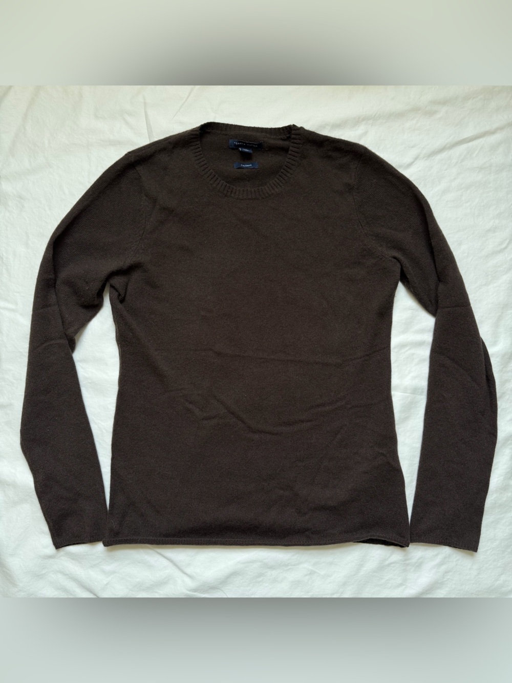 Tommy Hilfiger Chocolate Brown Cashmere Crewneck Sweater
